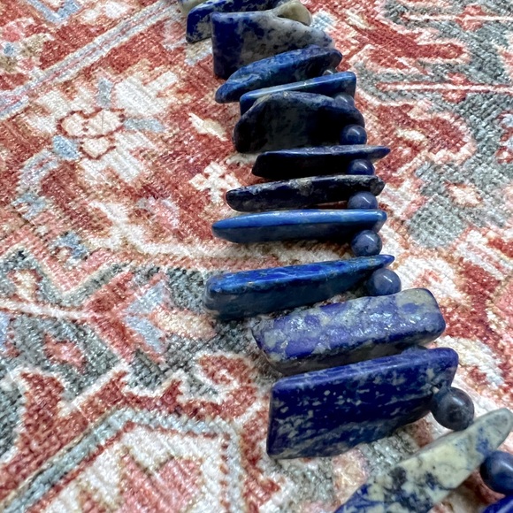 Vintage Lapis Stone Boho Statement Necklace - Picture 7 of 8